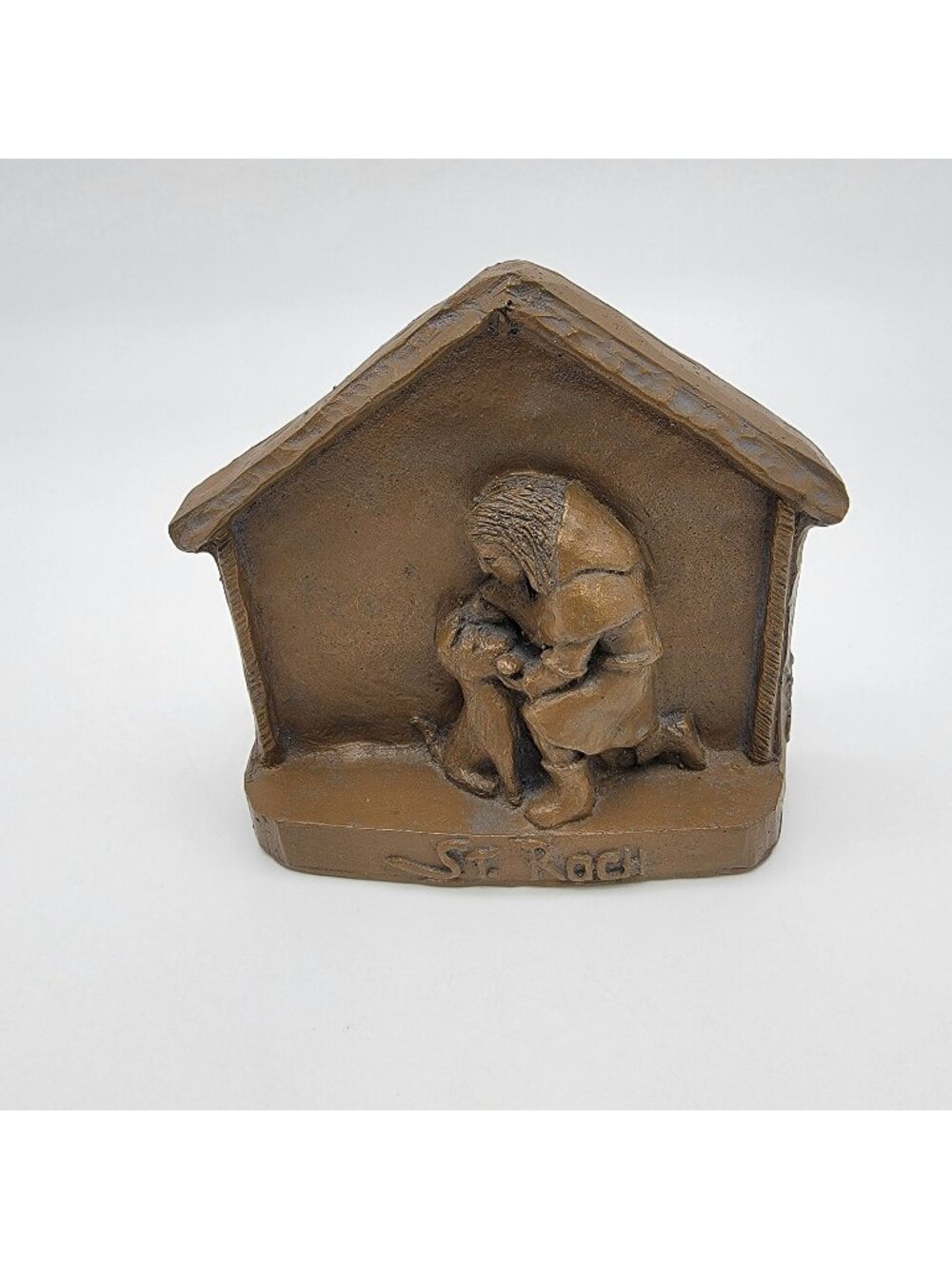 St. Roch Patron Of Dogs Plaque Sculpture By Hank Schlau